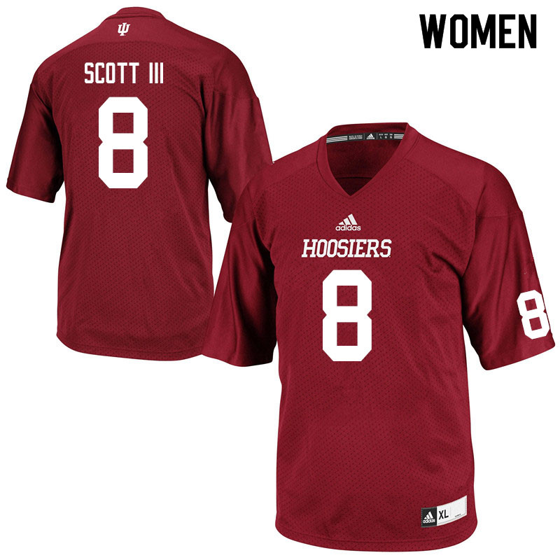 Women #8 Stevie Scott III Indiana Hoosiers College Football Jerseys Sale-Crimson